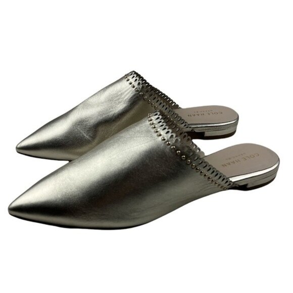 NEW! Cole Haan Women's Metallic Raelyn Soft Leather Mule Loafer 7.5